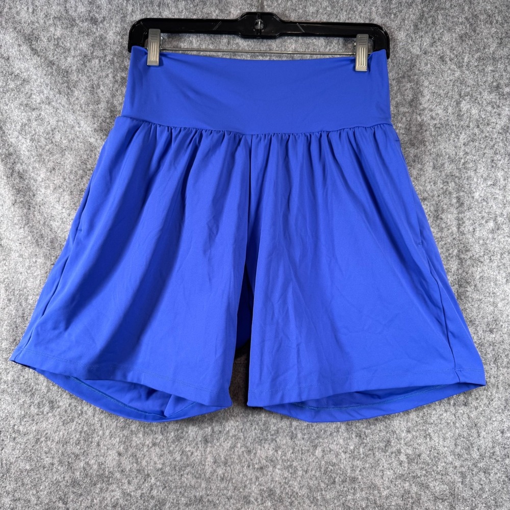 Halara Softlyzero Airy High Rise Shorts Womens Large Aster Blue 7"